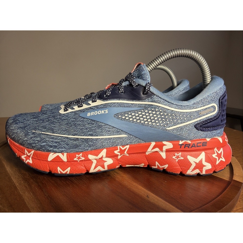 Brooks Trace 2 Patriotic Stars Run USA Running Sneakers Womens 8.5 1203751B174
